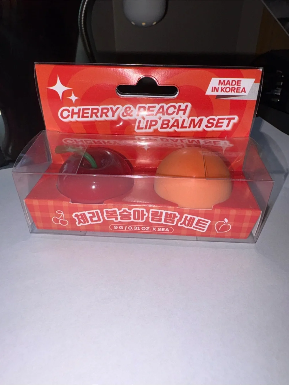 Cherry & Peach Lip Balm Set - Red and Orange